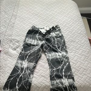 Black and White Patterned Jeans